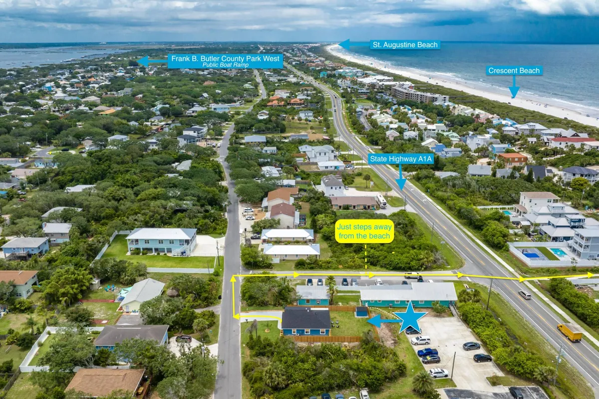 Aerial view up Anastasia Island