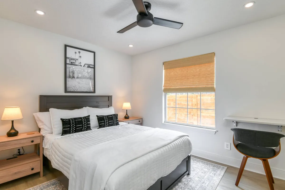 Bedroom with dedicated workspace