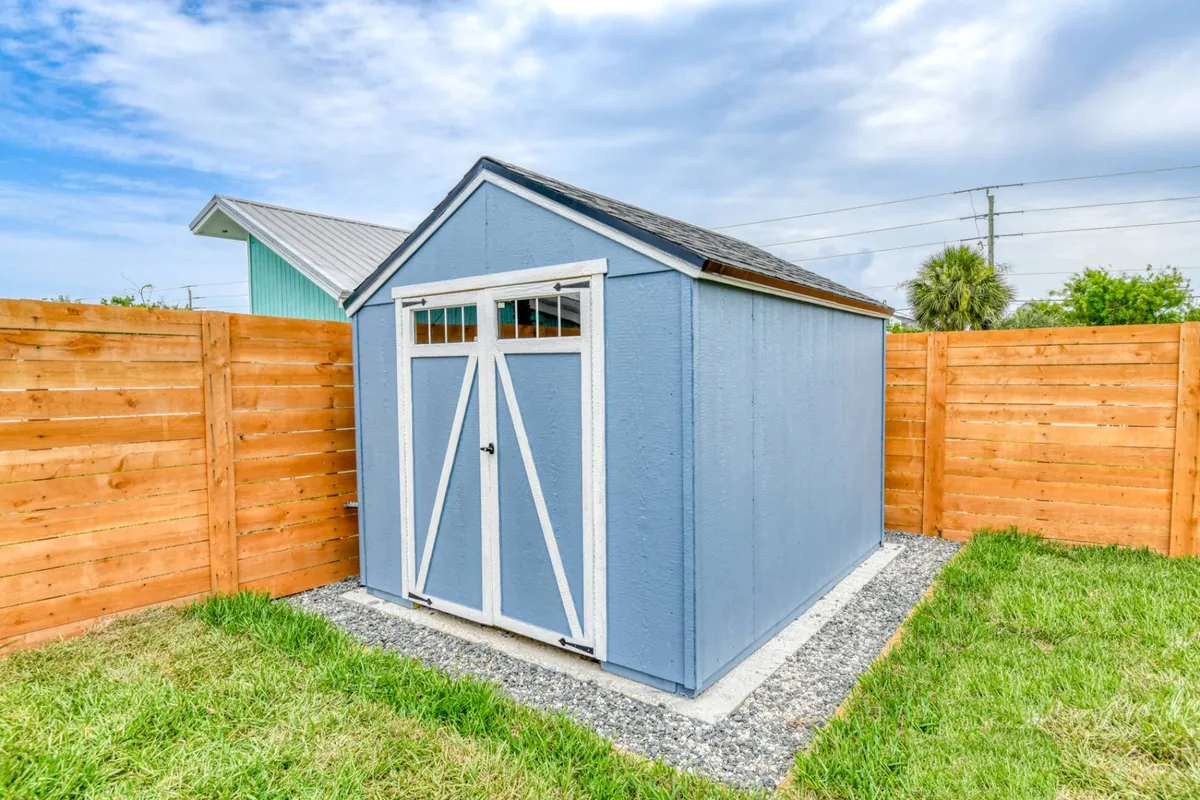 Beach-gear shed in the backyard